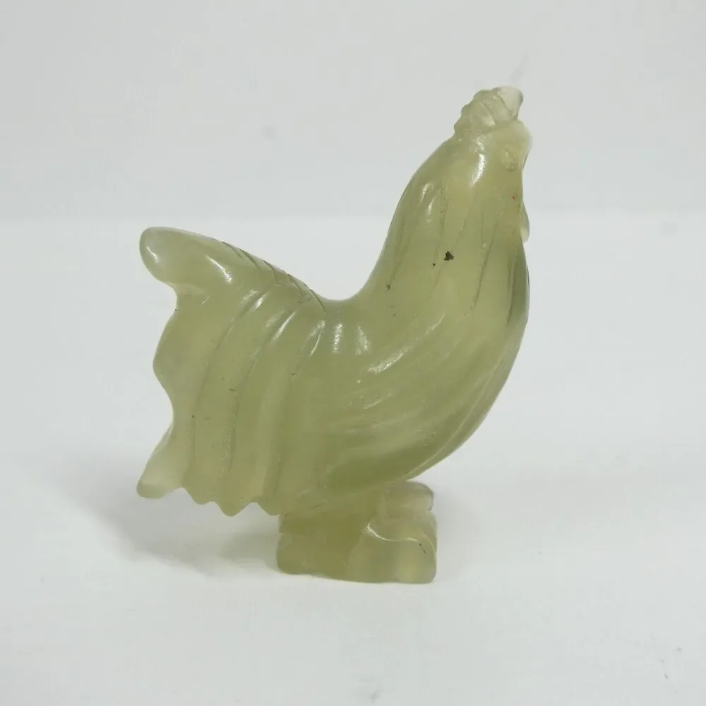 Jade Rooster Figurine Carved Sculpture 2